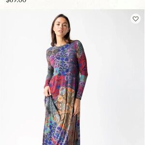 NATURAL LIFE Colorful Floral Long Sleeve Dress